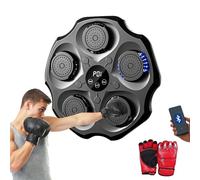 MAGIC SELECT Machine de Boxe Musicale, Équipement D'entraînement de Boxe Mural en PU avec Gants de Boxe, Tapis de Boxe LED, Bluetooth, Lumières au Rythme de la Musique. (2 Mode, 43x43x5 cm)