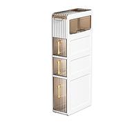 MAGIC SELECT Organisateur de Salle de Bain Étroit. Meuble de Rangement Auxiliaire avec Roues pour Endroits Étroits. Armoire Latérale avec 4 Tiroirs Compacts pour Papier Toilette