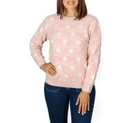 MAGIC SELECT Pull en Tricot chiné à Pois pour Femme. Pull à Manches Longues pour l'hiver et l'automne. Pull col Rond. Taille L