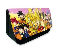 MAGIC SELECT Trousse Scolaire Dragon Ball avec Deux Poches de Grande Capacité. Organiseur de Matériel Scolaire Boule de Dragon pour Étudiants avec Couverture en Toile Amovible Lavable.