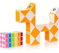 Magic Snake Cube Jouet De Poche Pour Les Enfants De 4 À 8 Ans Cadeau Anniversaire Enfants Invites Cadeau Pour Élèves - 24 Blocs 2,3 Mm X 1,8 Mm Orange