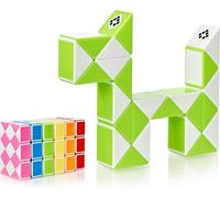 Magic Snake Cube Jouet De Poche Pour Les Enfants De 4 À 8 Ans Cadeau Anniversaire Enfants Invites Cadeau Pour Élèves - 24 Blocs 2,3 Mm X 1,8 Mm Vert