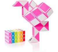 Magic Snake Cube Jouet de Poche pour Les Enfants de 4 à 8 Ans Cadeau Anniversaire Enfants invites Cadeau pour élèves - 36 Blocs 2,3 mm x 1,8 mm Rose