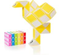 Magic Snake Cube Jouet de Poche pour Les Enfants de 4 à 8 Ans Cadeau Anniversaire Enfants invites Cadeau pour élèves - 36 Blocs 2,3 mm x 1,8 mm Jaune