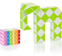 Magic Snake Cube Jouet de Poche pour Les Enfants de 4 à 8 Ans Cadeau Anniversaire Enfants invites Cadeau pour élèves - 48 Blocs 2,3 mm x 1,8 mm Vert