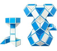 Magic Snake Serpent Magique 24+48 Blocks-Magic Snake Cube-Jouets De Serpent -Faveurs De Fête D'anniversaire Pour Enfants(Bleu 24+48)