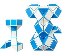 Magic Snake Serpent Magique 24+48 Blocks-Magic Snake Cube-Jouets De Serpent -Faveurs De Fête D'anniversaire Pour Enfants(Bleu 24+48)