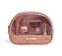 MAGIC STUDIO Rose Quartz Set de maquillage + trousse - Gloss rose, vernis beige, rouge à lèvres marron, palette 4 ombres