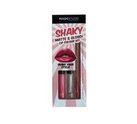 MAGIC STUDIO Shaky Matte & Glossy Kit de maquillage lèvres - Crayon, rouge à lèvres mat, gloss - Longue tenue, tons rouges