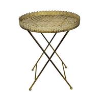Magic Style Home Table d'appoint en métal doré pour salon, chambre à coucher et balcon, style moderne