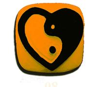 Magic Tattoo Pierre à Tatouage Temporaire - COEUR YING YANG (Pierre seule sans recharge 20 ml et encreur disponibles sur amazon magic tattoo)