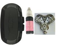 Magic Tattoo Pierre à Tatouage Temporaire- Encre 20 ml +Encreur XXL + ELEPHANT MANDALA DE 4cm x 4,5cm