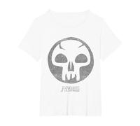 Magic: The Gathering Black Mana T-Shirt, Femme Grandes Tailles, Blanc, 1X