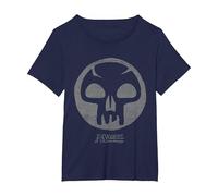 Magic: The Gathering Black Mana T-Shirt, Femme Grandes Tailles, Bleu Marine, 2X