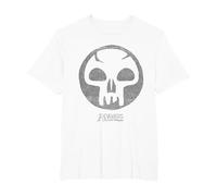 Magic: The Gathering Black Mana T-Shirt, Homme Grandes Tailles, Blanc, 5X Tall