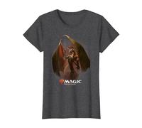 Magic: The Gathering Nicol Bolas The Elder Dragon T-Shirt, Femme, Chiné Foncé, XL