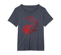 Magic The Gathering Red Mana Symbol T-Shirt, Femme Grandes Tailles, Bleu Chiné, 1X