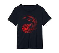 Magic The Gathering Red Mana Symbol T-Shirt, Femme Grandes Tailles, Noir, 6X