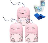 Magic Toilet Cleaning Bottle, Cute Dinosaur-Shaped Toilet Bowl Cleaner Bottle, Ocean, Jasmine, and Peach Scent, Carrying Rope Design Not Dirty Hands, Deep Cleaning & Stain Prevention (Pink*3)