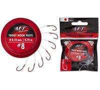 Magic Trout Lot de 7 Crochets pour Truite Rouge Ø 0,18 mm 70 cm
