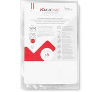 Magic Vac, 100 Sacs Sous Vide Alimentaire 20x30cm Rayés et Brevetés pour Congélateur, Réfrigérateur, Décongélation au Micro-ondes, Ébullition, Cuisson Sous Vide au Four ou à la Vapeur, Sans BPA