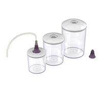 Magic Vac ACO1182 Lot de 3 récipients sous Vide, Tube et Bouchon pour Mise sous Vide, Convient pour réfrigérateur, congélateur Micro-Ondes, sans BPA, Couleur Transparente