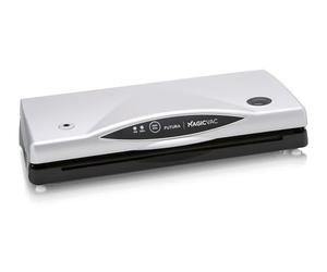 Magic Vac, Futura, Machine Sous Vide Alimentaire Multifonction, Idéale pour les Sacs Sous Vide et les Contenants, avec Kit Sous Vide Aliments, Technologie Brevetée, Fabriquée en Italie, Argent-Noir