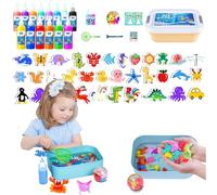 Magic Water Elf Toy Kit,Magic Gel Water Pets,Aqua Fairy Water Gel Kit,Handmade Water Animal Set Water Gel Kit with Magic Gels and Sea Creature Molds,Water Gel Kit DIY Arts Crafts (36 bottles)
