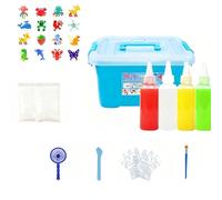 Magic Water Gel Toy Kit - DIY Squishy Making Kit with 12 Colors & 10 Molds for Creating Magic Water Elf and Aqua Fairy Designs, for Kids (60ml-4color)