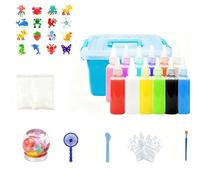 Magic Water Gel Toy Kit - DIY Squishy Making Kit with 12 Colors & 10 Molds for Creating Magic Water Elf and Aqua Fairy Designs, for Kids (60ml-12color)
