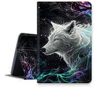 Magic White Wolf Étui pour iPad Air 13" 2024 M2, résistant aux chocs, en cuir synthétique, pliable et réglable, avec mise en veille/réveil automatique pour iPad Air 13" 2024 Air M2 13
