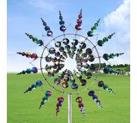 Magic Windmill Moulin à vent en métal, moulin à vent magique unique, pour jardin magique 3D, sculpture cinétique alimentée par le vent 93 cm