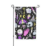Magic Witch Witchcraft Bohème Dessin Impression Vacances Jardin Drapeaux 30,5 x 45,7 cm Toutes saisons Drapeau Extérieur Jardin Décoration pour Patios
