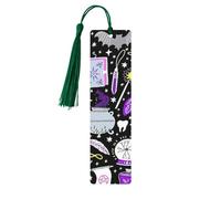 Magic Witch Witchcraft Lot de 5 marque-pages en bois avec pompons, cadeaux pour homme et femme