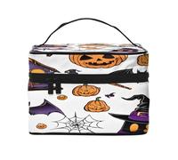 Magic Witchcraft - Grande trousse de maquillage imperméable pour voyage et salle de sport, organiseur de maquillage avec 4 sangles élastiques et compartiments, tissu sergé de qualité supérieure., Noir