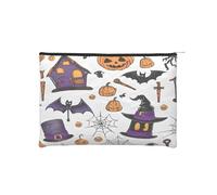 Magic Witchcraft Trousse à maquillage réutilisable en papier imperméable et léger pour voyage, école et usage quotidien Motif imprimé complet pour femmes, étudiants, éco-conscient, Noir , Taille