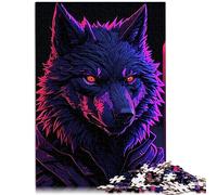 Magic Wolf Puzzle 1000 pièces pour Adultes en Bois - Activités Amusantes à la Maison, Cadeau d'anniversaire, Cadeaux de Voyage, 50 x 75 cm