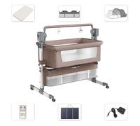 Magic ZC - Berceau Cododo électrique - Lit voyage bébé, lit bebe barreau 0-2ans, Lecteur Bluetooth et berceuse prédéfinie(Kaki)