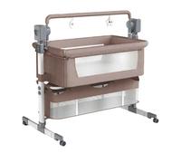 Magic ZC Électrique Bluetooth Intelligent Lit Cododo Bebe, Convertible Cododo Berceau Bébé Co-Sommeil, Télécommande Musique et 5 Vitesses Balancement, Pliable Lit Bebe avec Matelas (601 Khaki)