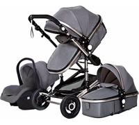 Magic ZC Luxury poussette combinée multifonctionnelle 3 en 1 buggy de haute qualité poussette pliable grise incl. siège enfant & porte-bébé ergonomique