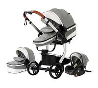 Magic ZC Poussette 3 en 1, Pousette Bebe avec Conception Portable Pliable Un Clic, Pousette 3 en 1 avec Poussée Réversible Bidirectionnelle, Poussette Trio avec Accessoires (518 Grey)