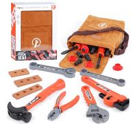 Magic4U Outils de Travail Jouet Enfants Constructions Boîte à Outils Caisse a Outil Malette avec Accessoires Jeu D'imitation Jeu Éducatif Anniversaire Noël Cadeau pour Enfants 3-8 Ans Sac à Outils
