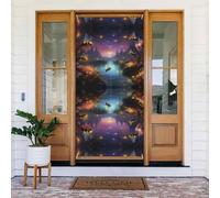 Magical Bees Couvertures décoratives de porte de rivière crépuscule, décoration de bannière de porte pour intérieur et extérieur, printemps, été, automne, hiver, Halloween, décorations