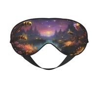 Magical Bees Masque de sommeil Twilight River, masque de sommeil double face, masque de sommeil pour homme et femme, masque occultant pour dormir, voyage
