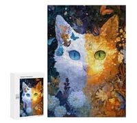 Magical Bi-Color Cat with Butterflies Puzzle 1000 Pièces Educa Jouet en Bois Cadeau Unique Décoration Intérieure Jeu Éducatif Challenge Toy Adultes Et Enfants À Partir De 14 Ans 300 PCS