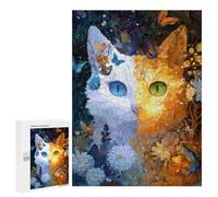 Magical Bi-Color Cat with Butterflies Puzzle 1000 Pièces Educa Jouet en Bois Cadeau Unique Décoration Intérieure Jeu Éducatif Challenge Toy Adultes Et Enfants À Partir De 14 Ans 500 PCS