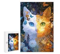Magical Bi-Color Cat with Butterflies Puzzle 1000 Pièces Educa Jouet en Bois Cadeau Unique Décoration Intérieure Jeu Éducatif Challenge Toy Adultes Et Enfants À Partir De 14 Ans 1000 PCS