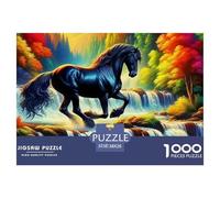 Magical Black Horse Rearing with Cosmic Energy Imbrication Solide Excellent Entraînement Cérébral, Adapté À Un Usage Domestique Et Événements Intérieurs 38x26cm/1000pcs