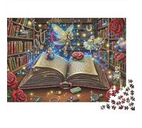 Magical Book Fantasy Puzzles 1000 Pieces Cadeau Unique Jeu Éducatif Challenge Toy À De Qualité Supérieure Peinture Art pour Adultes Et Enfants À Partir De 14 Ans 38x26cm/1000pcs
