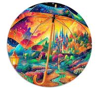 Magical Cat 1000 Pièces Puzzle Circulaire Puzzle Adulte pour Enfants Pression Réduite Puzzle Difficile Impossiblepour Adultes De l'art De La Décoration Moderne 1000pcs (67.5x67.5cm)